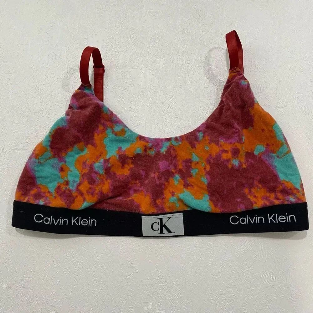 Calvin Klein Tie-Dye Bralette | Wireless Lounge Bra | Size XL